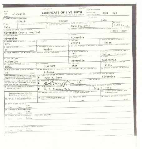 GWDana Adjusted Birth Certificate