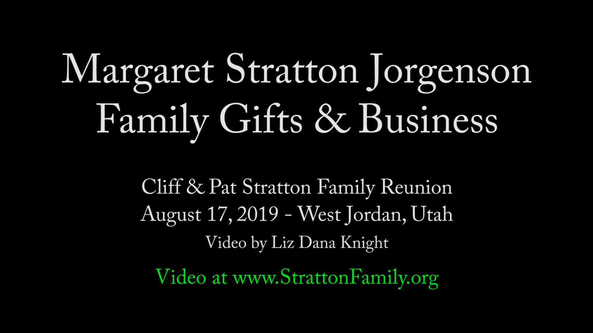 2019 Reunion Margaret Family Gifts & Business